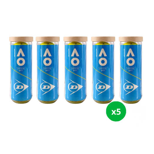 Pack 5 Tarro Plástico Pelota Dunlop AO X3